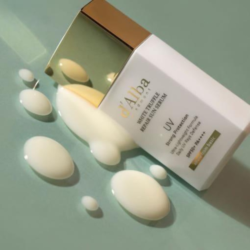 d’Alba White Truffle Repair Sun Serum  SPF50+ PA++++ | Hydrating, Non-Comedogenic Daily Sunscreen