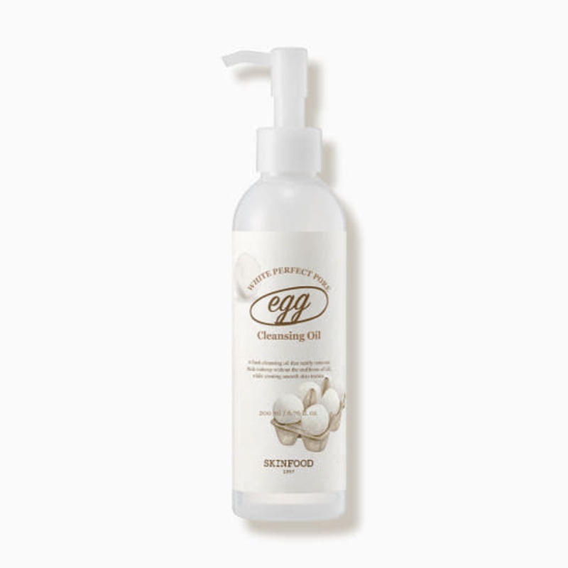 SKINFOOD Egg White Perfect Pore Cleansing Oil  200ml | Deep Pore Cleanse & Makeup Removal with Egg White Extract