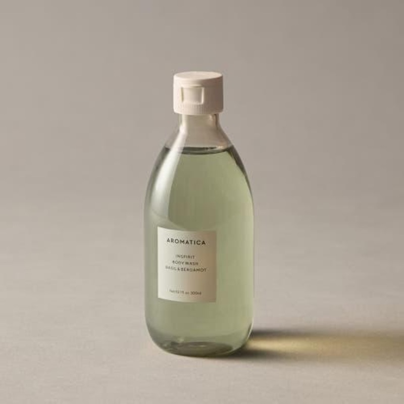 AROMATICA Inspirit Body Wash Basil & Bergamot  300ml | Acne-Targeting Cleanse for Clearer, Smoother Skin