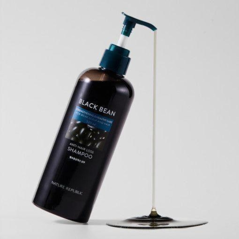NATURE REPUBLIC Black Bean Anti Hair Loss Root Shampoo  300ml | Strengthening Scalp Cleanser with Black Bean & Peat Water