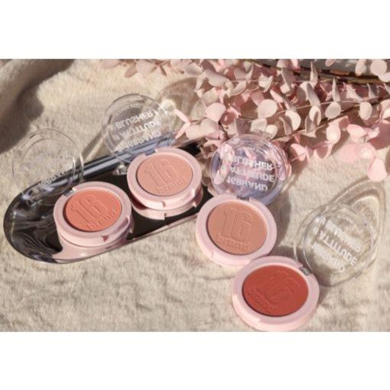 16BRAND Cheek Shot Blush  Lightweight, Long-Lasting & Buildable (6 Shades) MILK TEA SHOT