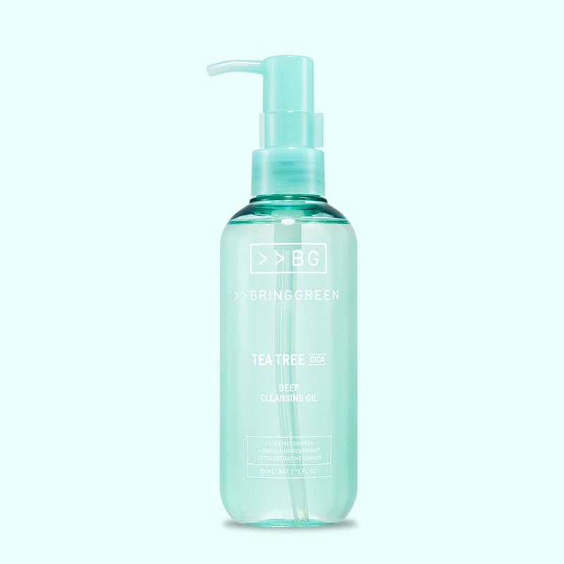 BRINGGREEN Tea Tree Cica Deep Cleansing Oil  200ml | Purifying, Soothing Cleanser for Blackheads & Sensitive Skin