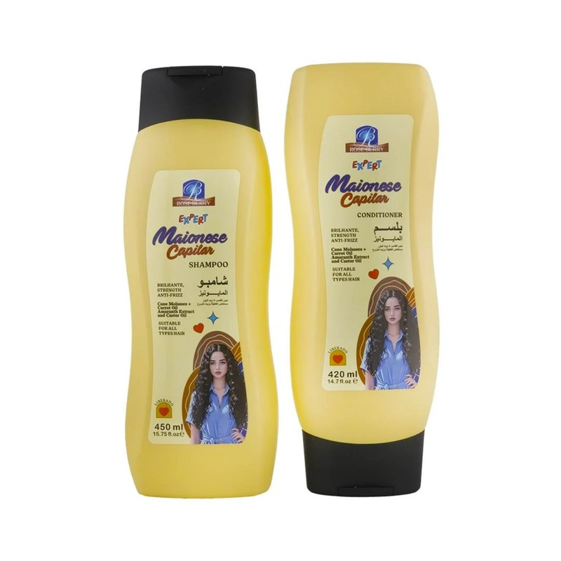 Roseberry Maionese Capilar Brilhante Strength Anti – Frizz Shampoo + Conditioner