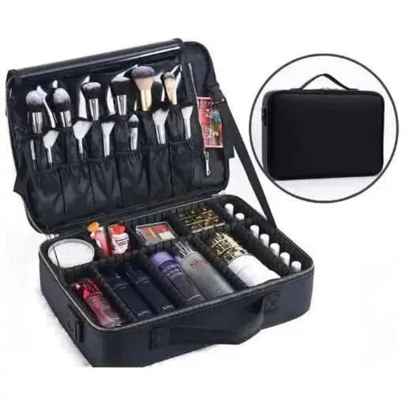 Women’s Beauty Storage Bag  Waterproof Cosmetic Organizer for Makeup, Skincare, & Travel Essentials Large 3layer support with tie 200*200*100(1mm)