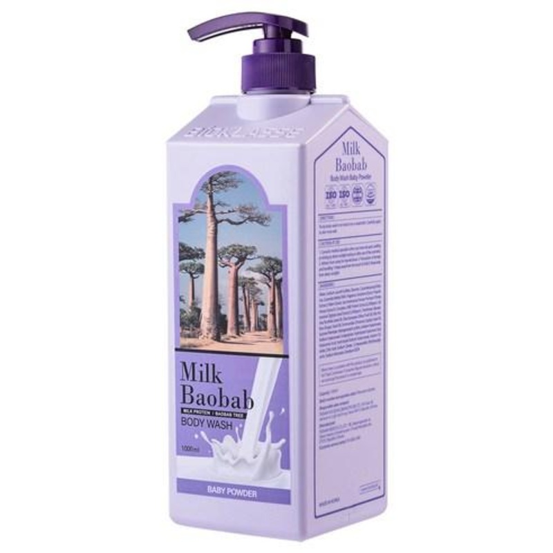 BIOKLASSE MILK BAOBAB Body Wash  1000ml | Gentle Cleanse & Comforting Baby Powder Fragrance