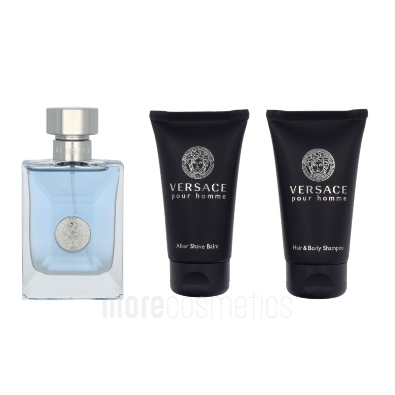 Versace Pour Homme Giftset Edt Spray 50ml/Hair & Body Shampoo 50ml/After Shave Balm 50ml