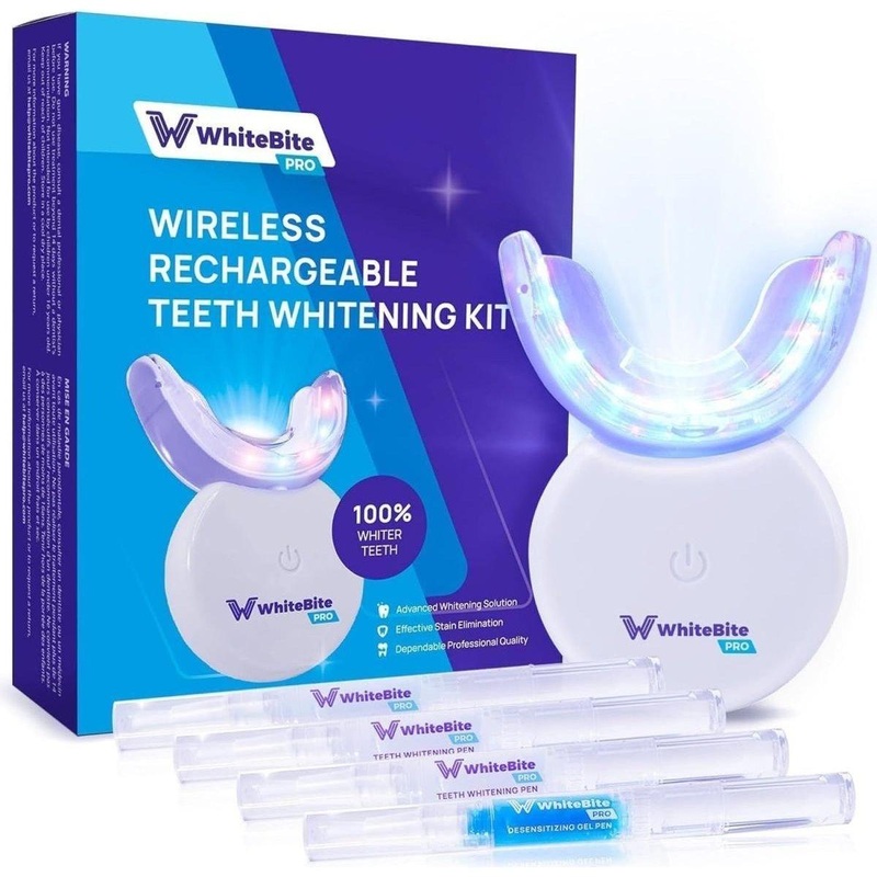 WhiteBite Pro Upgraded Teeth Whitening Kit  35% Carbamide Peroxide Gel | LED Light + Pens for Sensitive Teeth Wintergreen