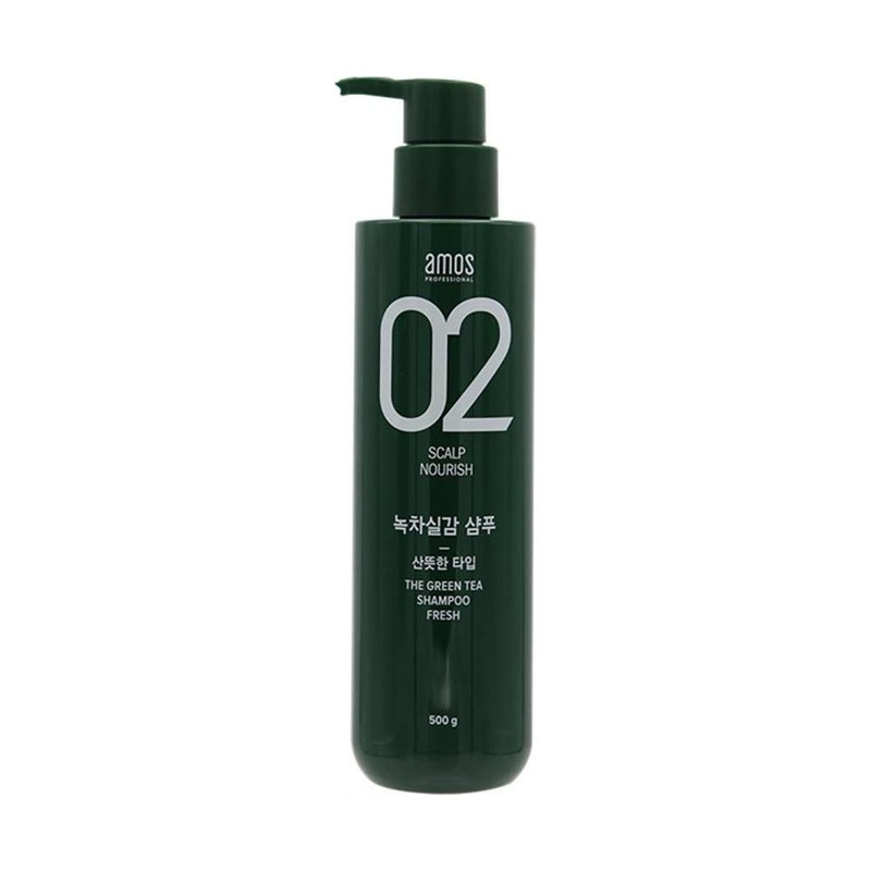 AMOS PROFESSIONAL The Green Tea Shampoo Fresh 500g | Oil-Control & Scalp Refreshing Formula