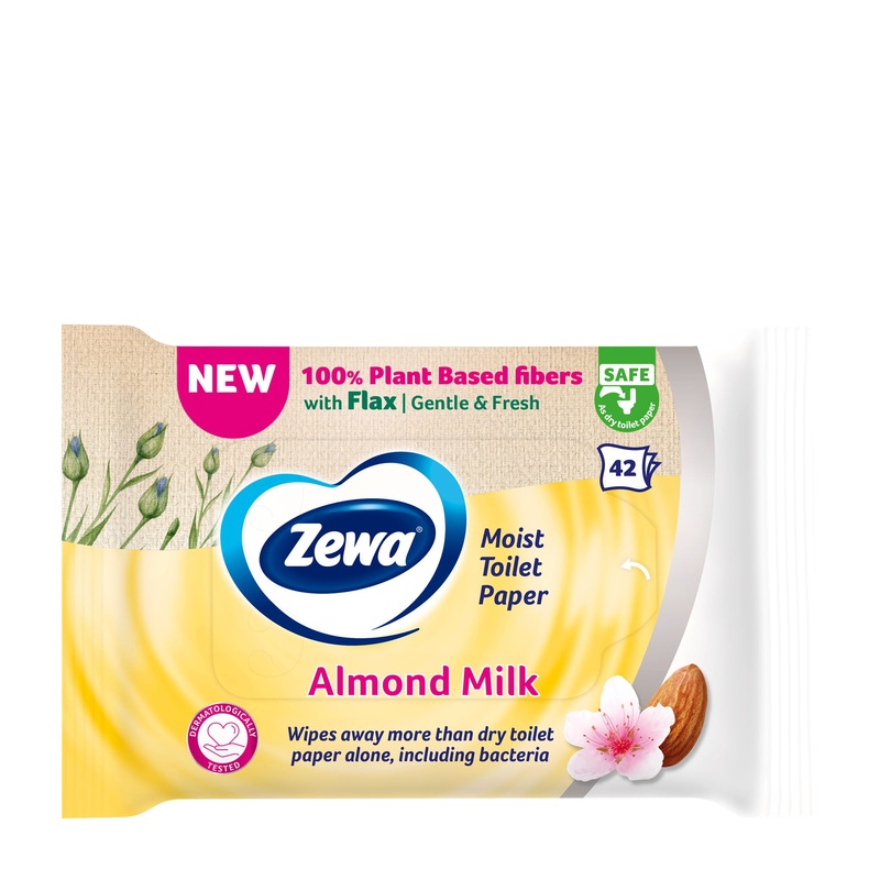 Zewa Almond Milk moist toilet tissues, 42 Count