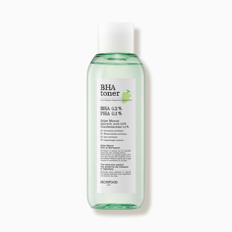 SKINFOOD Shine Muscat BHA Toner  200ml | Exfoliating Toner for Clearer Pores & Oil Control