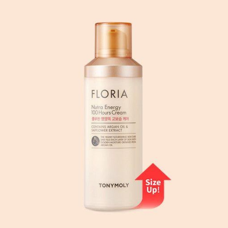 TONYMOLY FLORIA Nutra Energy 100 Hours Cream  100ml | Deep Hydration with Safflower Extract & Organic Argan Oil