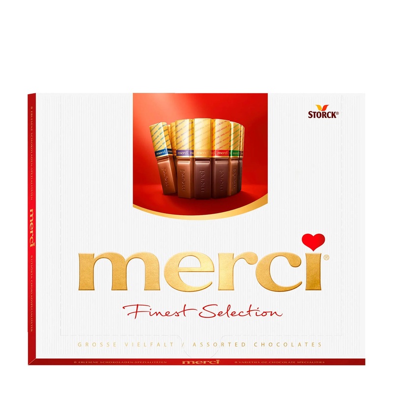 merci Finest Selection Great Variety Dark & Milk Chocolate Bars, 250 g