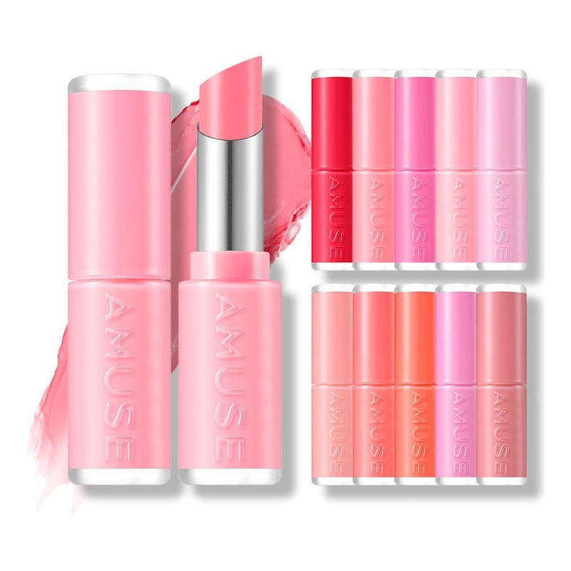 AMUSE Fondue Balm  3.2g (10 Colors) | Plumping, Hydrating Anti-Aging Lip Balm with Melting Fondue Texture #01 Cool Rose