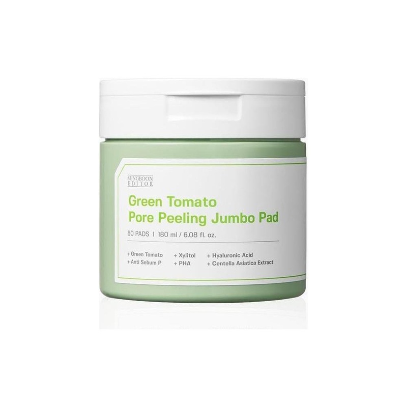 SUNGBOON EDITOR Green Tomato Pore Peeling Jumbo Pad  60 Sheets | Exfoliating Toner Pads for Pore Care & Smoother Skin 60 pads