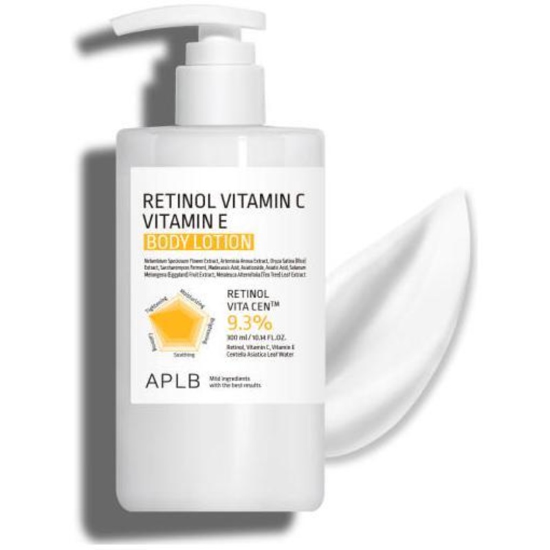 APLB Retinol Vitamin C Vitamin E Body Lotion  300ml | Brightening & Hydrating Body Care for Sensitive Skin