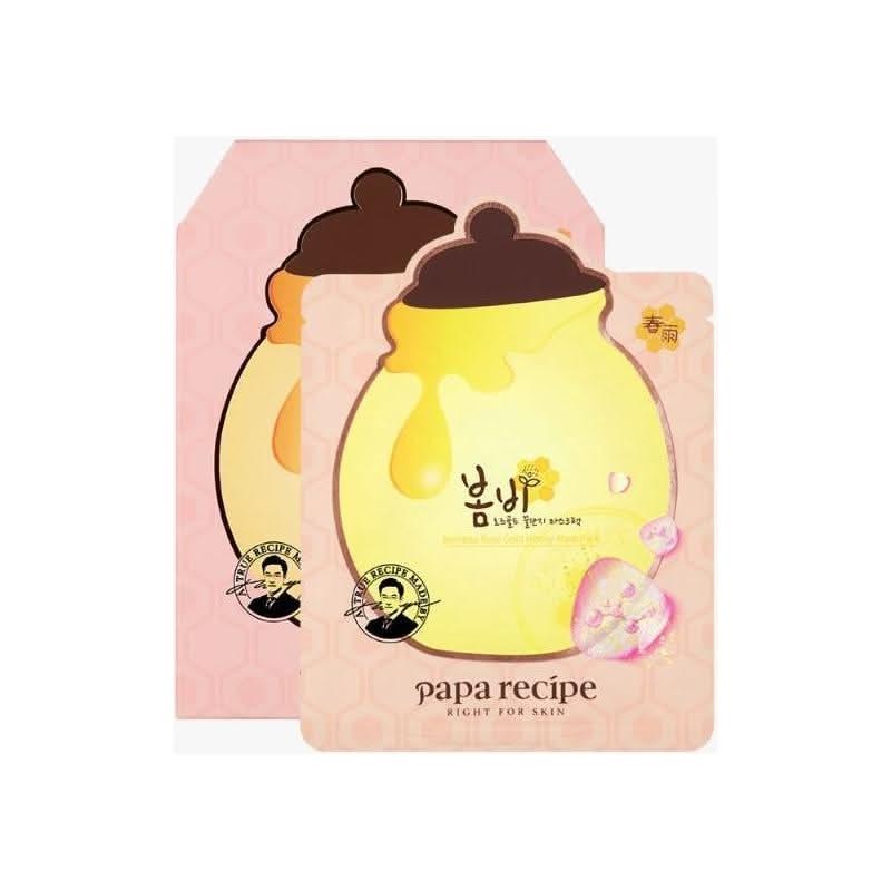 papa recipe Bombee Rose Gold Honey Mask Pack Set  25g x 10 pcs | Firming, Radiance-Boosting Sheet Masks with 24K Gold & Rose Extract