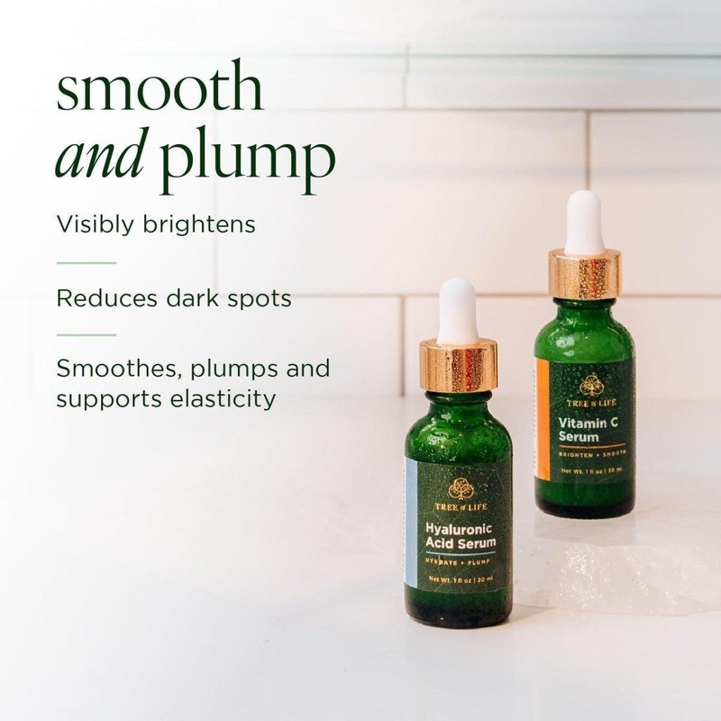 Tree of Life Vitamin C & Hyaluronic Acid Serum Duo  2 x 30ml | Brightening & Hydrating Skincare Set for Radiant, Youthful Skin