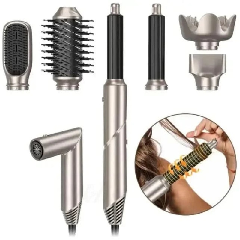 6-in-1 Folding Hair Dryer  Compact, Powerful, and Versatile Styling Tool Black Gold EU