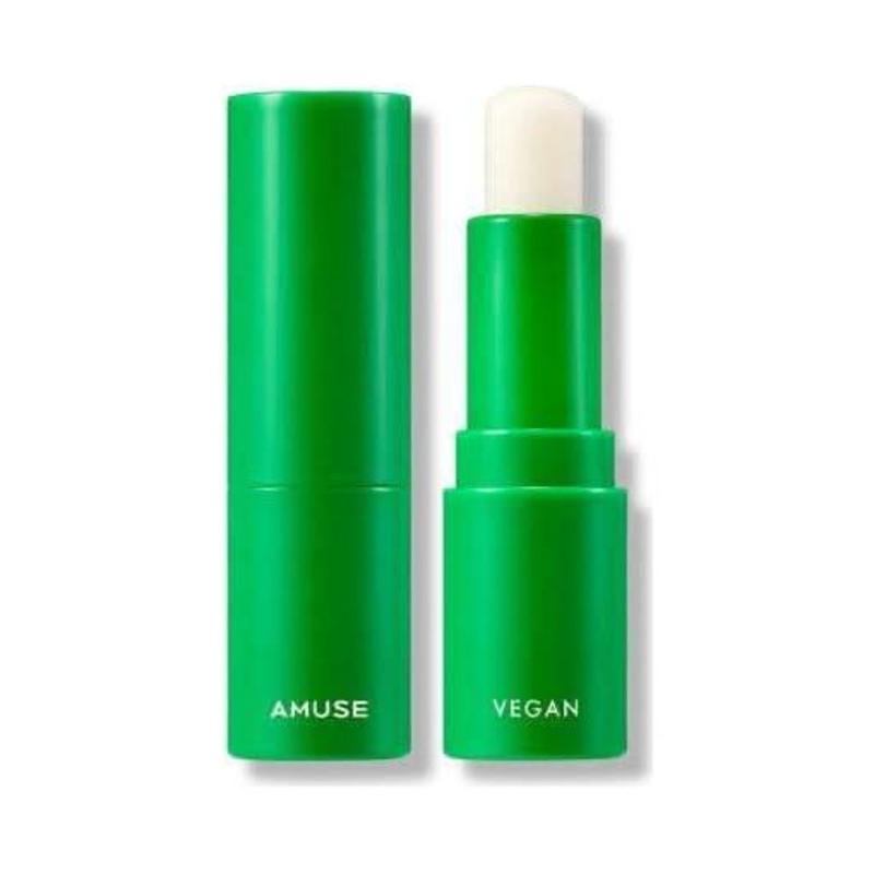 AMUSE Vegan Green Lip Balm  3.5g (2 Colors) | Hydrating & Eco-Friendly Lip Care 01 Clear
