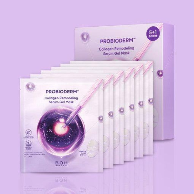 BIO HEAL BOH Probioderm Collagen Remodeling Serum Gel Mask – 34g x 6ea | Elasticity & Hydration Boost
