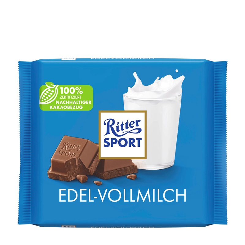 Ritter Sport Fine milk chocolate bar, 100 g