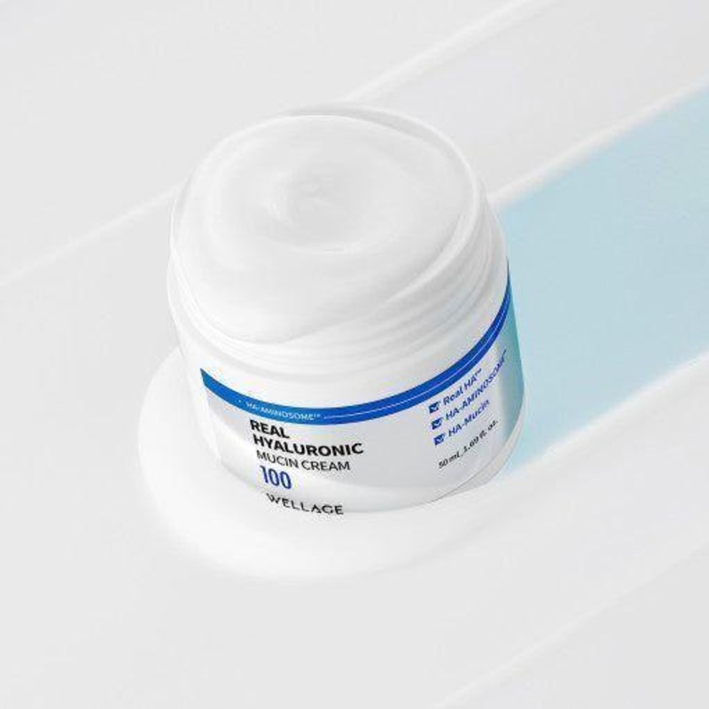 WELLAGE Real Hyaluronic Mucin Cream  50ml | Intense Hydration & Elasticity Boost