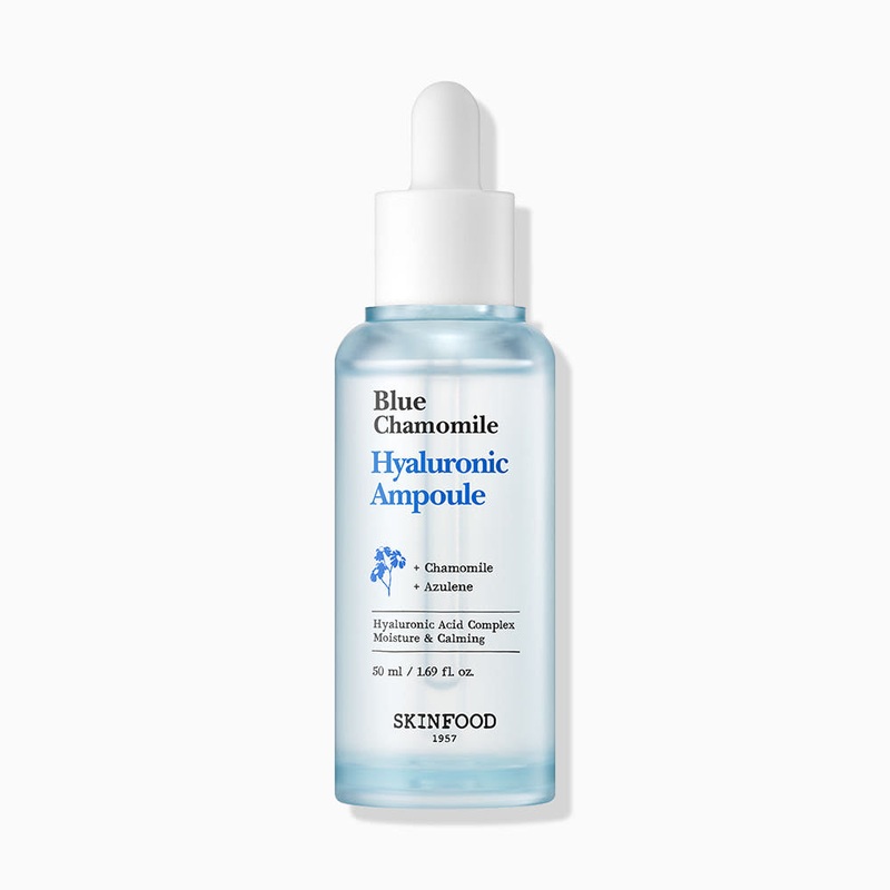 SKINFOOD Blue Chamomile Hyaluronic Ampoule  50ml | Deep Hydration & Soothing Vegan Serum