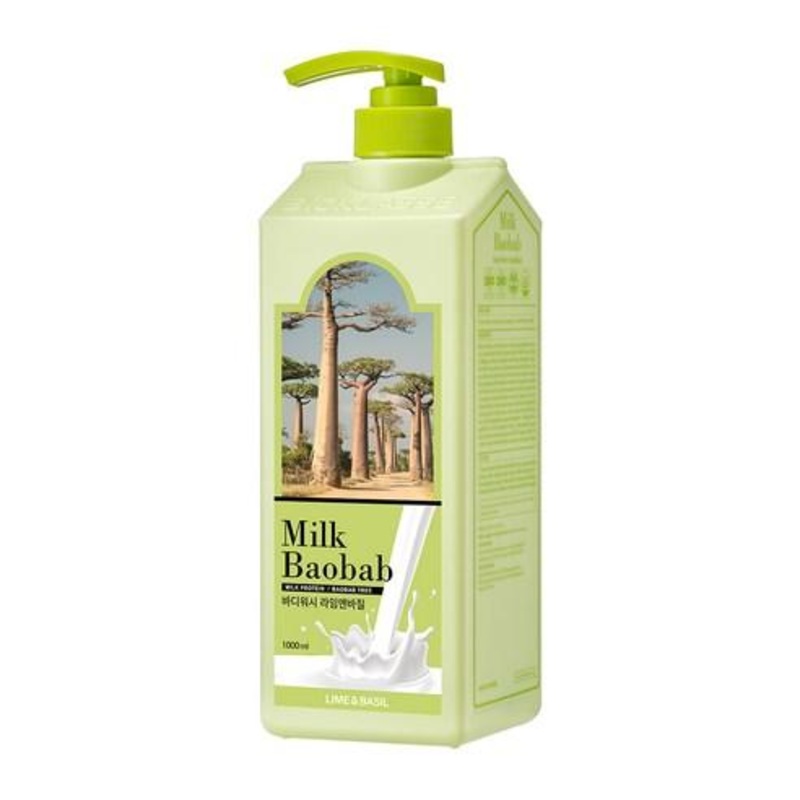BIOKLASSE MILK BAOBAB Body Wash  Lime & Basil  500ml | Energising Vitamin-Rich Cleanser