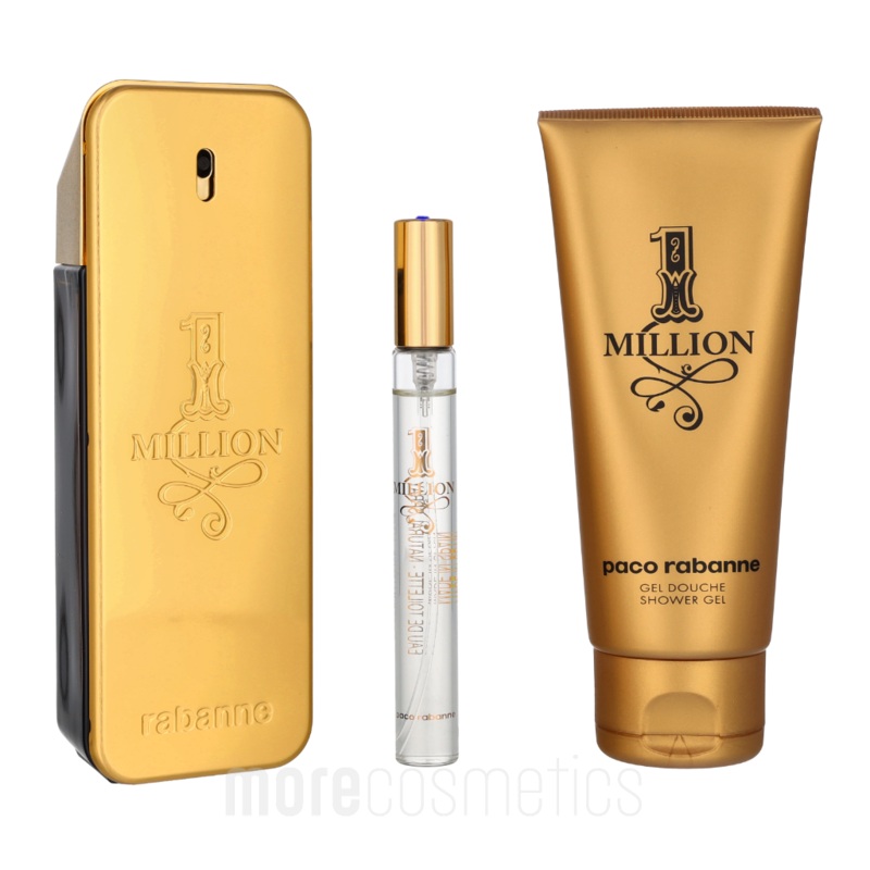 Paco Rabanne 1 Million Giftset Edt Spray 100ml/Shower Gel 100ml/Travel Spray 10ml