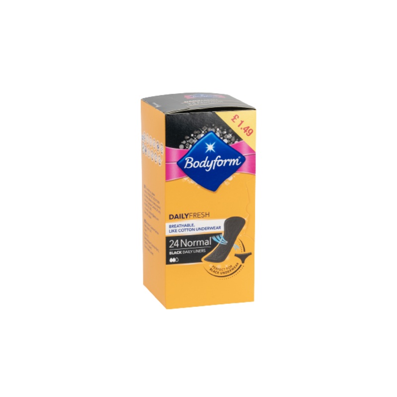 Bodyform Daily Fresh 24Normal Black Liners