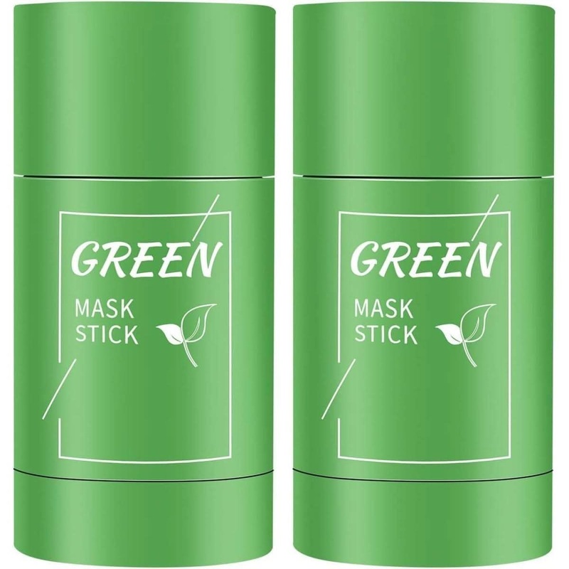 Green Tea Solid Clay Stick Mask Set – 2 Piece Purifying Facial Treatment