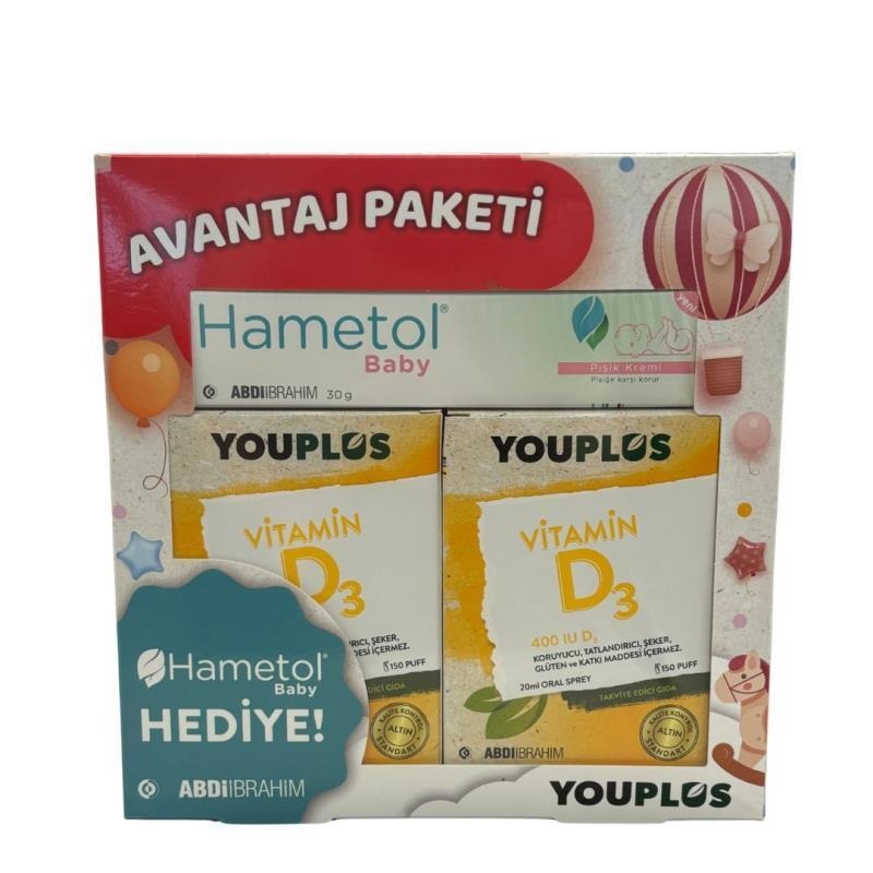 Youplus Vitamin D3 400 IU & Hametol Baby Diaper Rash Cream: Boost Immunity & Soothe Skin