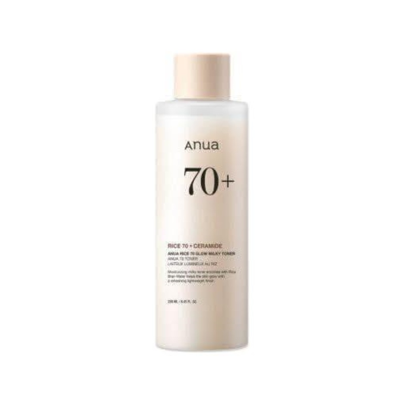 Anua Rice 70 Glow Milky Toner  250ml | Brightening, Barrier-Boosting Hydration for Glass Skin