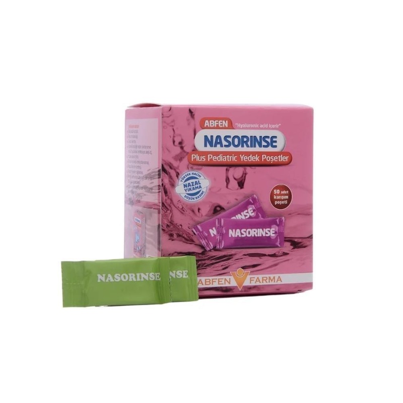 Abfen Nasorinse Plus: Pediatric Nasal Rinse Solution Refill Packets for Gentle Congestion Relief – 50 Count