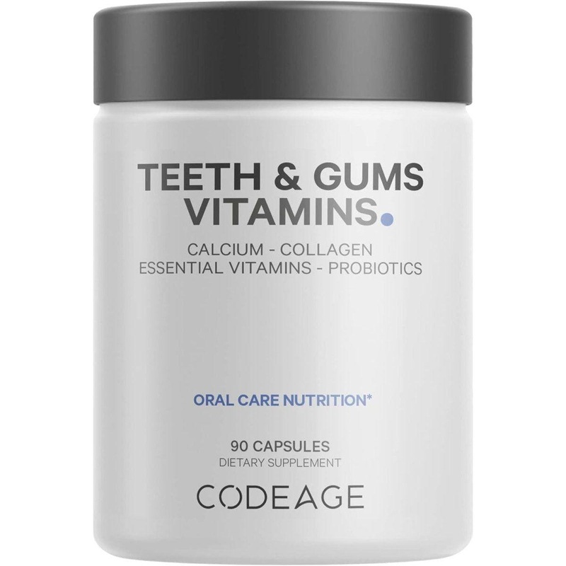 Codeage Teeth & Gums Vitamins  90 Capsules | Oral Health Support with Calcium, Collagen, Vitamins & Probiotics 1